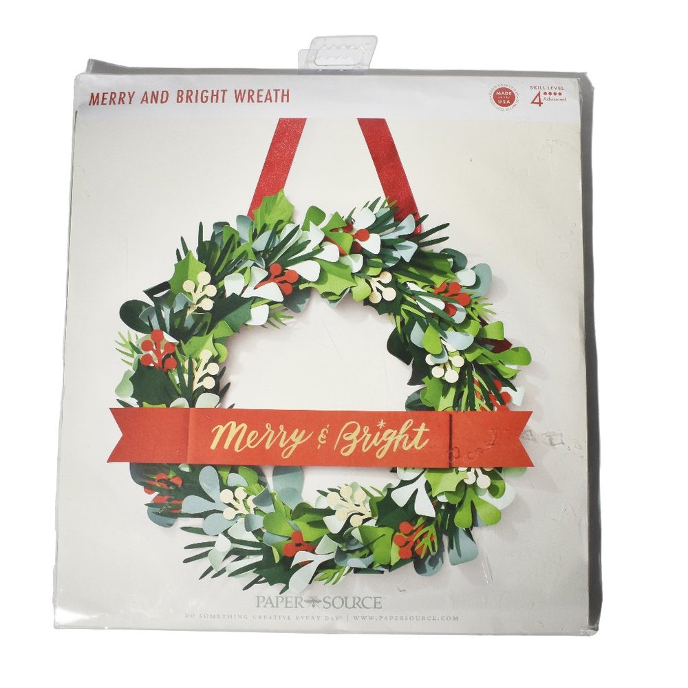 Paper Source Christmas Wreath Kit Paper Green Arts Crafts Holiday Decor